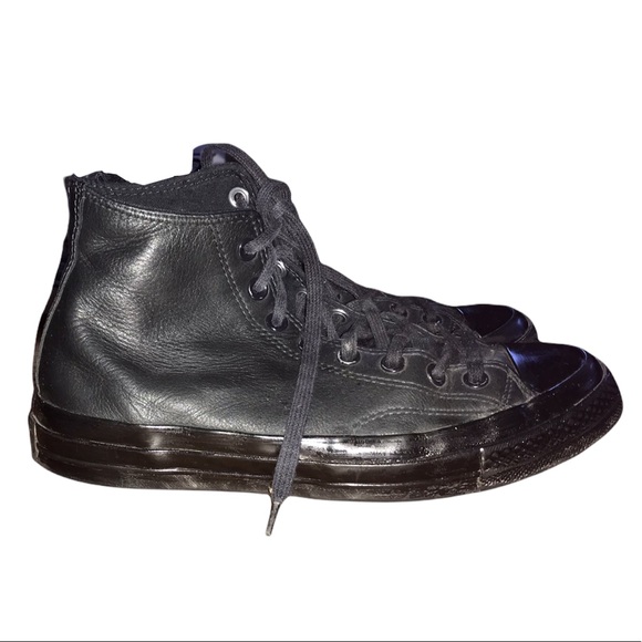Converse Black Leather High Top, Black Leather High Top Converse Sneaker, Chuck